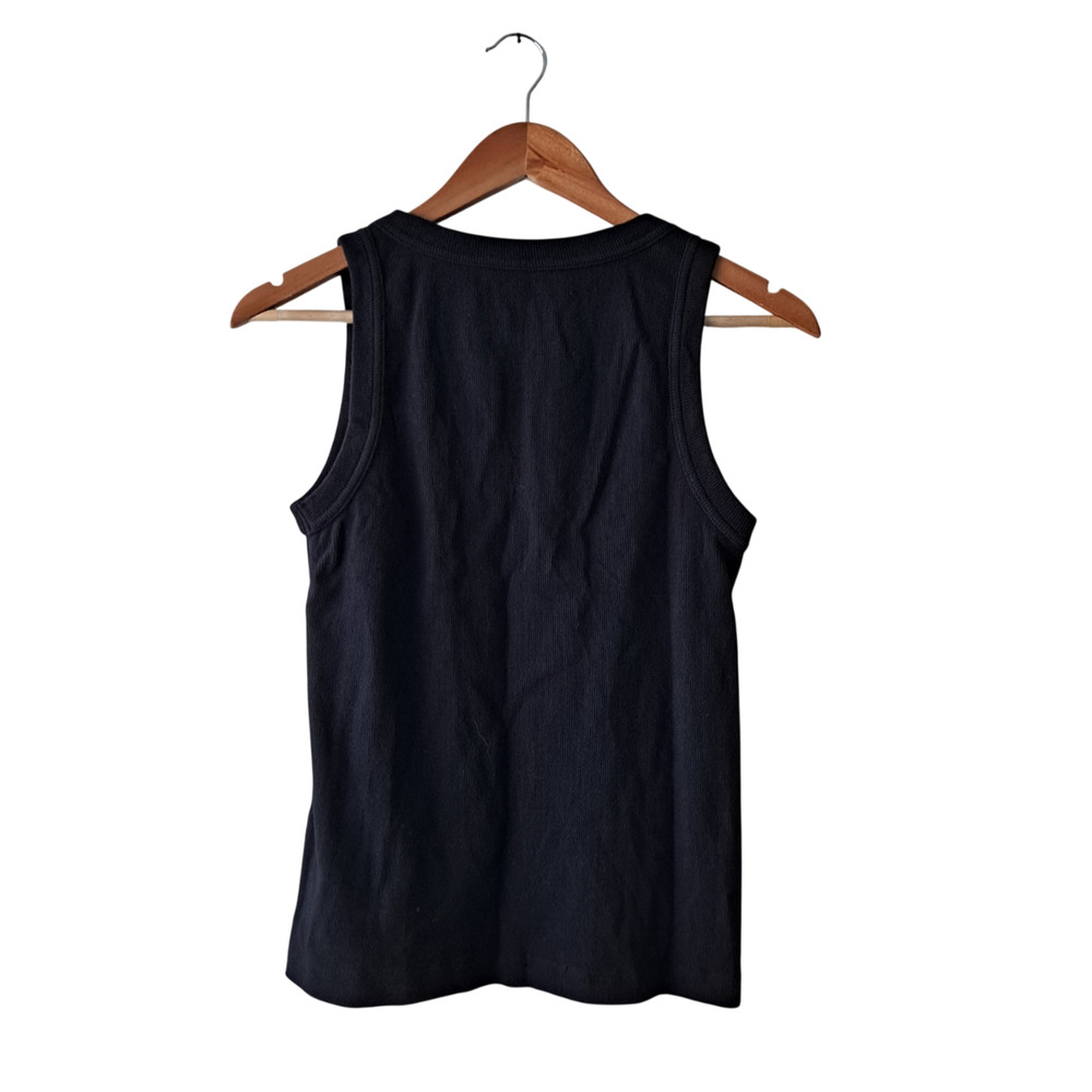 American Giant Rib Tank Sleeveless Stretch Scoop Neck Top Black Womens Size XS - Picture 3 of 10